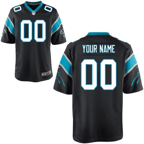 Men's Carolina Panthers Black Custom Game Jersey