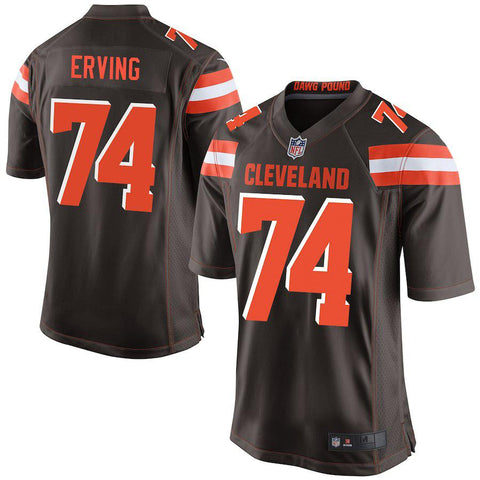 Men's Cleveland Browns Cameron Erving Brown Game Jersey