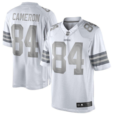 Men's Cleveland Browns Historic Logo Jordan Cameron White Platinum Limited Jersey