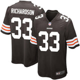 Men's Cleveland Browns Historic Logo Trent Richardson Brown Game Jersey