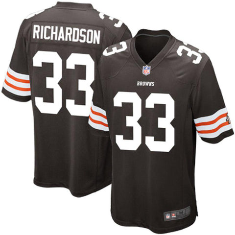 Men's Cleveland Browns Historic Logo Trent Richardson Brown Game Jersey