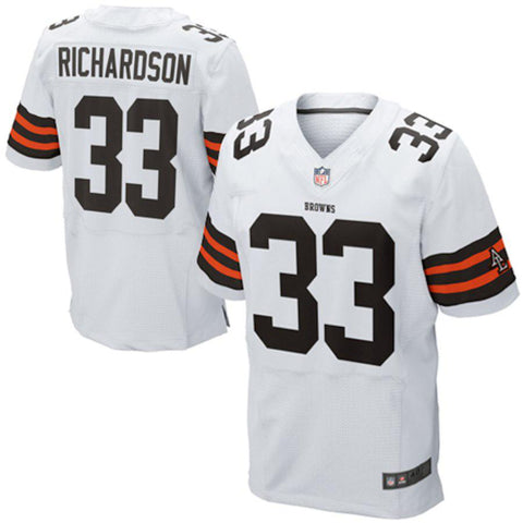 Men's Cleveland Browns Historic Logo Trent Richardson White Elite Jersey