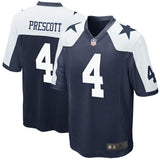 Men's Dallas Cowboys Dak Prescott Navy Alternate Game Jersey