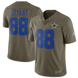 Men's Dallas Cowboys Dez Bryant Olive Salute To Service Limited Jersey