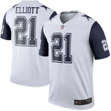 Men's Dallas Cowboys Ezekiel Elliott White Color Rush Legend Jersey