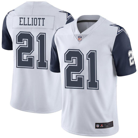 Men's Dallas Cowboys Ezekiel Elliott  White Vapor Untouchable Color Rush Limited Player Jersey