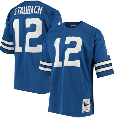 Men's Dallas Cowboys Roger Staubach Mitchell & Ness Blue 1971  Retired Player Jersey