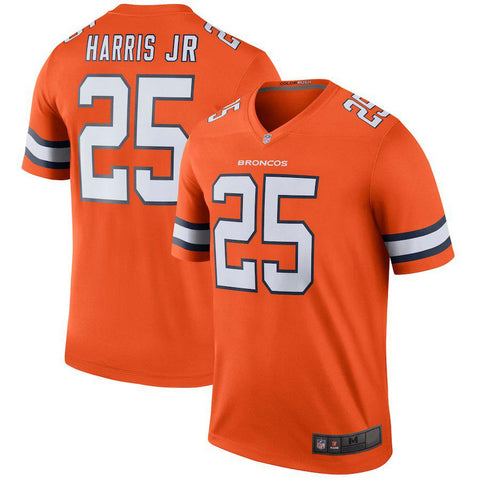 Men's Denver Broncos Chris Harris Jr  Orange Color Rush Legend Jersey