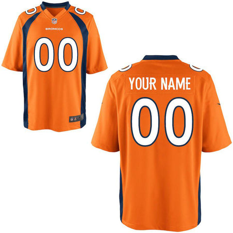 Men's Denver Broncos Orange Custom Game Jersey