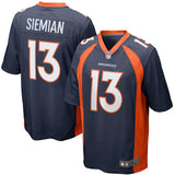 Men's Denver Broncos Trevor Siemian Navy Game Jersey