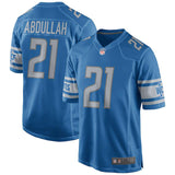 Men's Detroit Lions Ameer Abdullah Blue Game Player Jersey