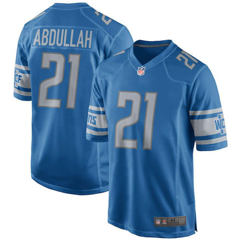 Men's Detroit Lions Ameer Abdullah Blue Game Player Jersey