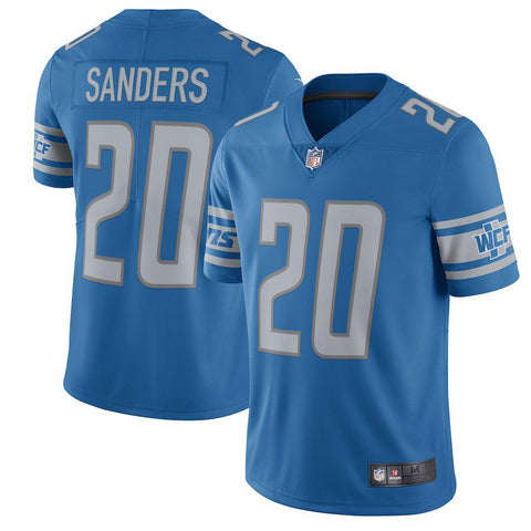 Men's Detroit Lions Barry Sanders Nike Blue 2017 Throwback Retired Player Vapor Untouchable Limited Jersey