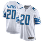 Men's Detroit Lions Barry Sanders White 2017 Retired Player Game Jersey