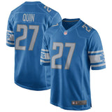 Men's Detroit Lions Glover Quin Blue NFL Draft Game Jersey