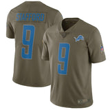 Men's Detroit Lions Matthew Stafford Olive Salute To Service Limited Jersey