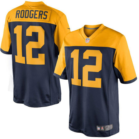 Men's Green Bay Packers Aaron Rodgers Navy Blue Limited Alternate Jersey