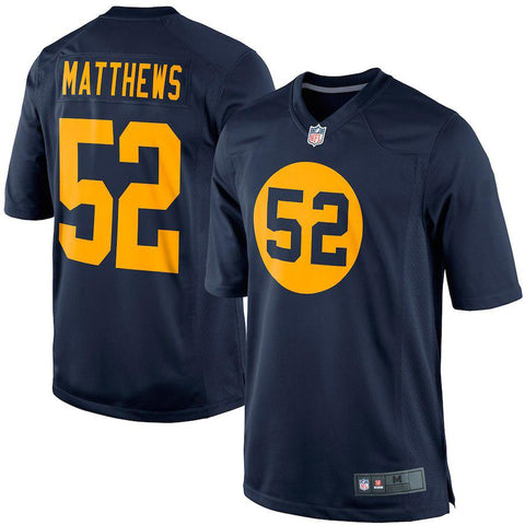 Men's Green Bay Packers Clay Matthews Navy Blue Throwback Limited Jersey