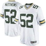 Men's Green Bay Packers Clay Matthews WHITE Team Color Limited Jersey