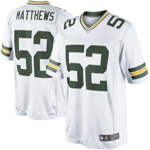 Men's Green Bay Packers Clay Matthews WHITE Team Color Limited Jersey