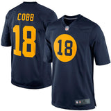 Men's Green Bay Packers Randall Cobb Navy Blue Throwback Limited Jersey