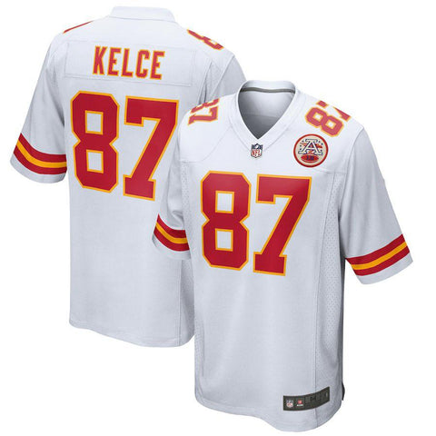 Men's Kansas City Chiefs Travis Kelce  White Game Jersey