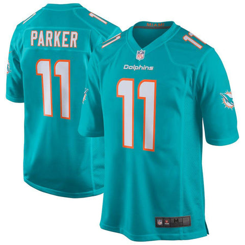 Men's Miami Dolphins DeVante Parker Aqua New 2018 Game Jersey