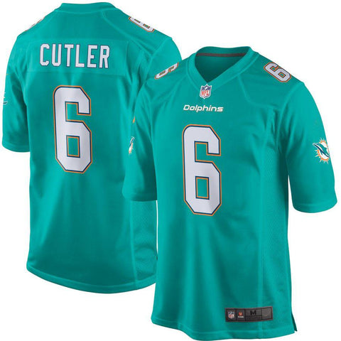 Men's Miami Dolphins Jay Cutler Aqua Game Jersey