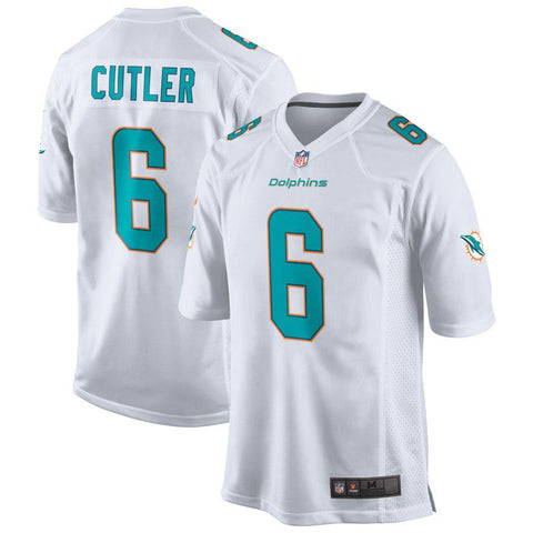 Men's Miami Dolphins Jay Cutler White Game Jersey