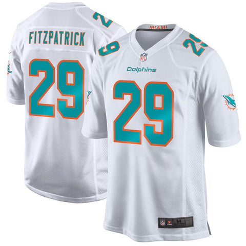 Men's Miami Dolphins Minkah Fitzpatrick White 2018 NFL Draft Pick Game Jersey