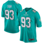 Men's Miami Dolphins Ndamukong Suh Aqua Game Jersey