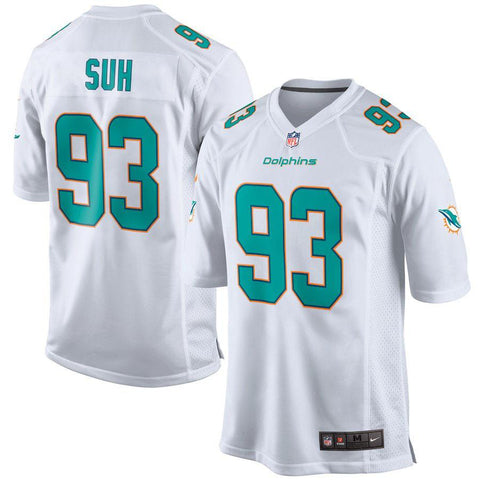 Men's Miami Dolphins Ndamukong Suh White Game Jersey