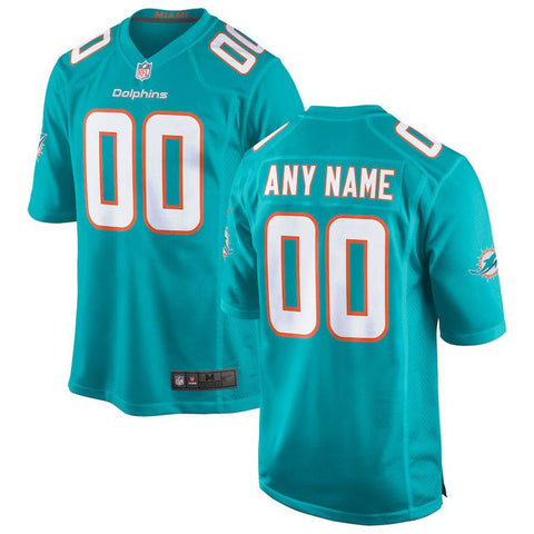 Men's Miami Dolphins Aqua 2018 Custom Game Jersey