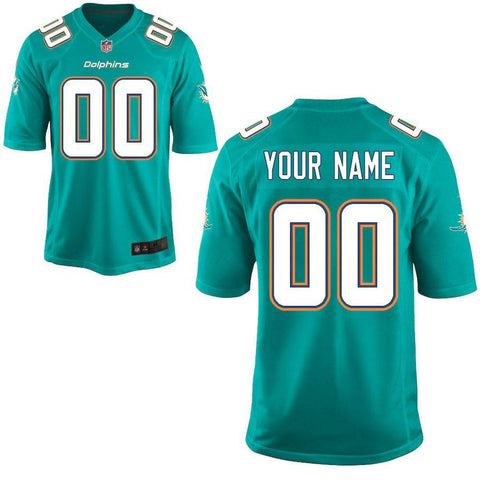 Men's Miami Dolphins  Aqua Custom Game Jersey