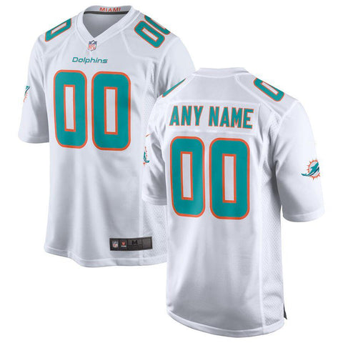 Men's Miami Dolphins White 2018 Custom Game Jersey