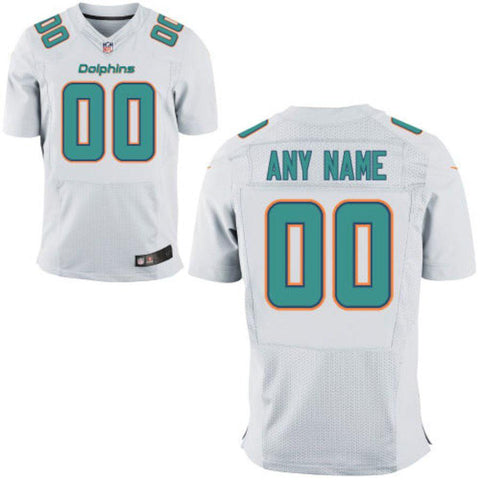 Men's Miami Dolphins White Custom Elite Jersey