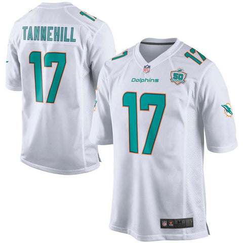 Men's Miami Dolphins Ryan Tannehill White Game 2015 NFL Patch Jersey