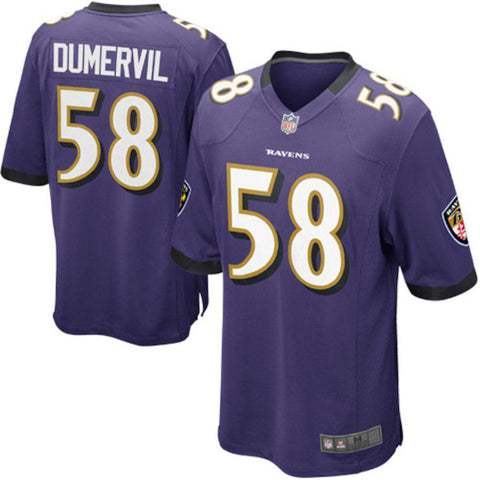 Mens Baltimore Ravens Elvis Dumervil Purple Game Jersey