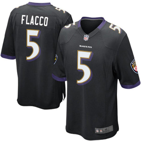 Mens Baltimore Ravens Joe Flacco Black Alternate Game Jersey