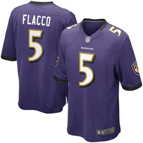 Mens Baltimore Ravens Joe Flacco Purple Game Jersey