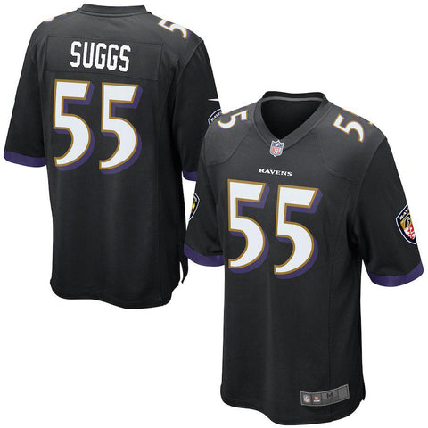 Mens Baltimore Ravens Terrell Suggs Black Game Jersey