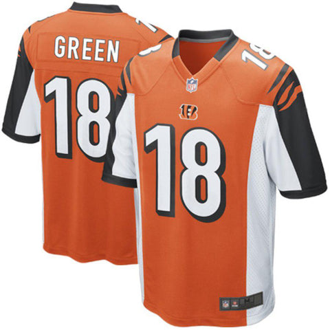 Mens Cincinnati Bengals AJ Green Orange Alternate Game Jersey