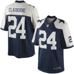 Mens Dallas Cowboys Morris Claiborne Navy Blue Throwback Limited Jersey