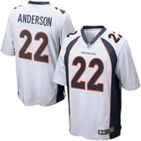 Mens Denver Broncos CJ Anderson  White Game Jersey