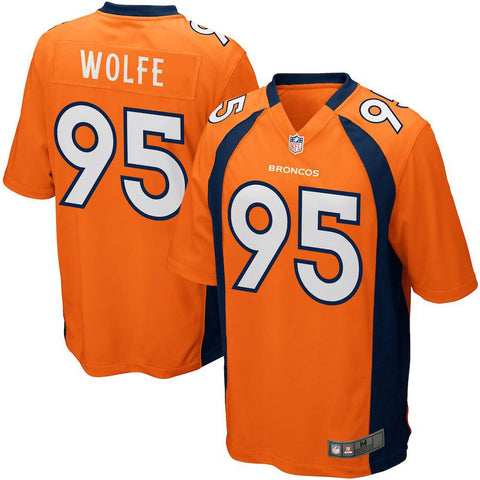 Mens Denver Broncos Derek Wolfe Orange Game Jersey