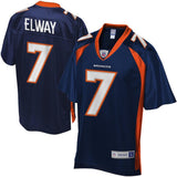 Mens Denver Broncos John Elway NFL Pro Line Navy Blue Retired Player Jersey