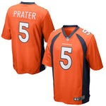 Mens Denver Broncos Matt Prater  Orange Game Jersey