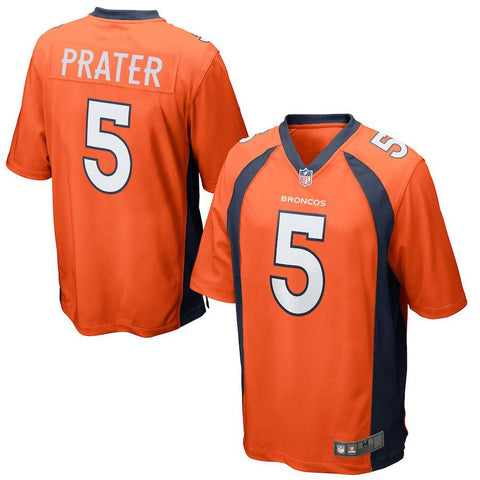 Mens Denver Broncos Matt Prater  Orange Game Jersey