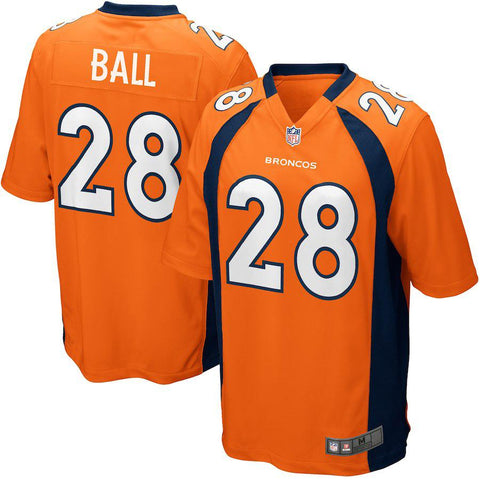 Mens Denver Broncos Montee Ball Orange Game Jersey