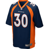Mens Denver Broncos Terrell Davis Navy Blue Retired Player Game Jersey